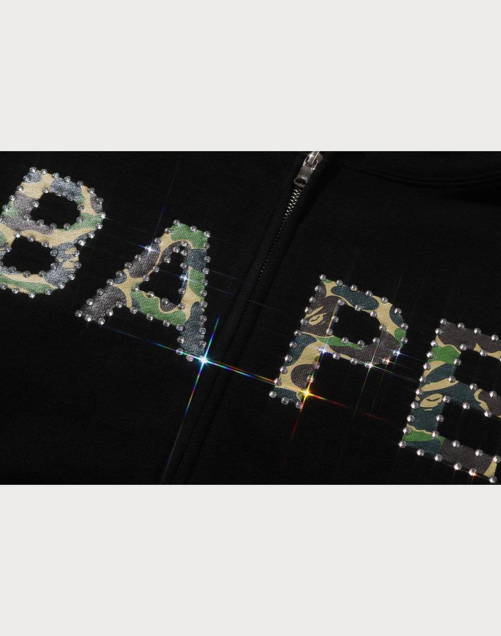 ABC CAMO CRYSTAL LOGO WIDE ZIP HOODIE LADIES
