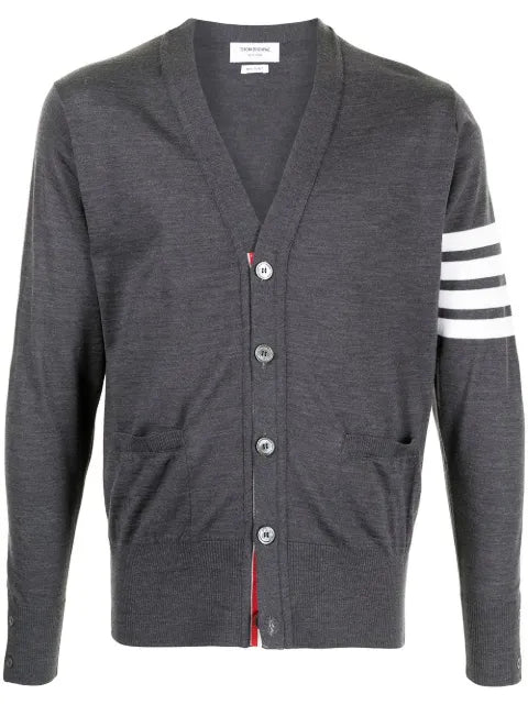 Thom Browne 4-Bar V-neck merino cardigan