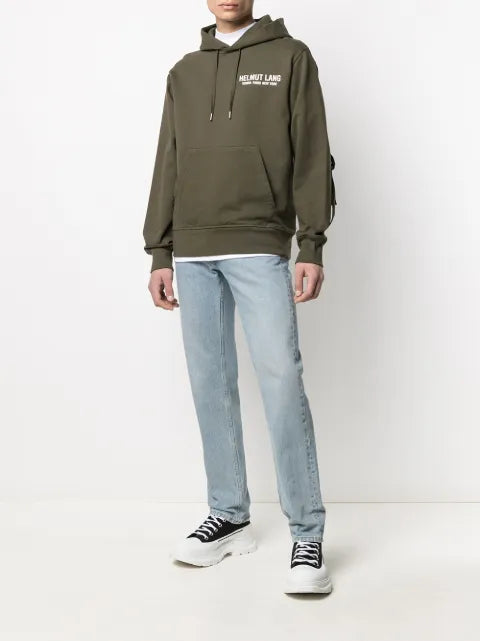 Helmut Lang logo print hooded sweatshirt