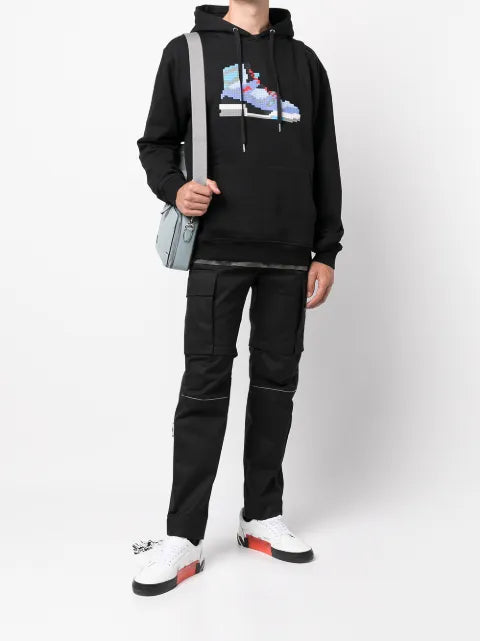 Mostly Heard Rarely Seen 8-Bit 508 Hi Top-print cotton hoodie