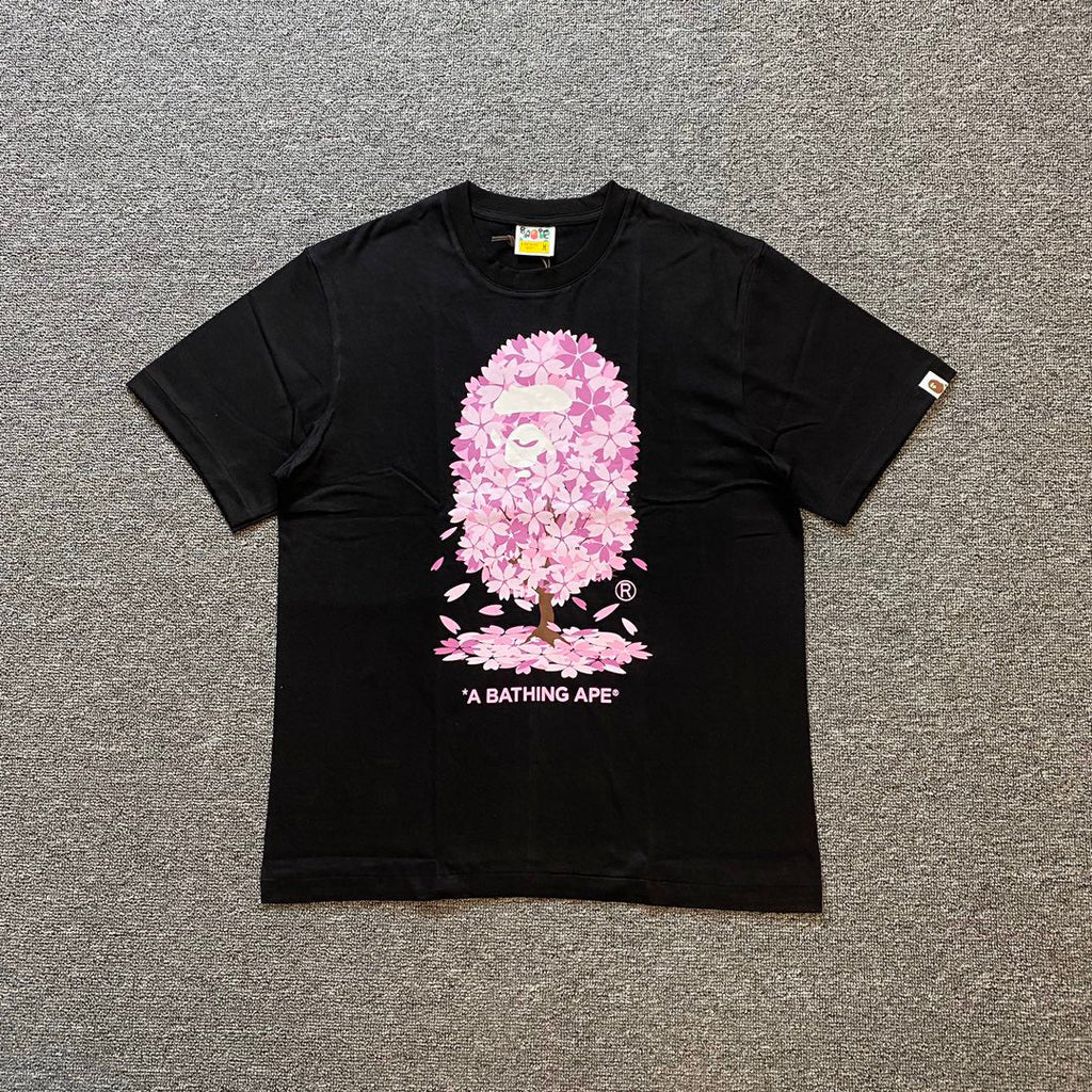 BAPE 2022SS Cherry Blossom Ape Head Oversized Unisex T-Shirt
