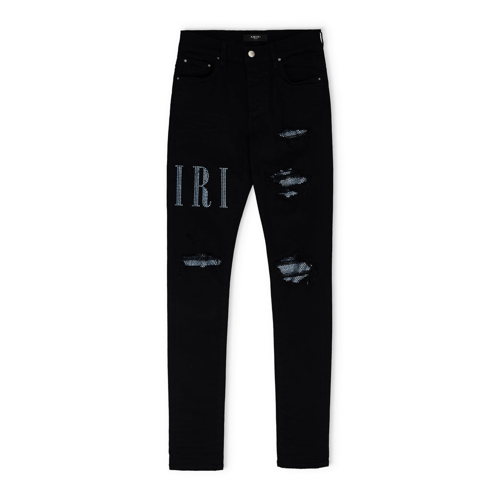 Black Crystal Core Logo Jeans