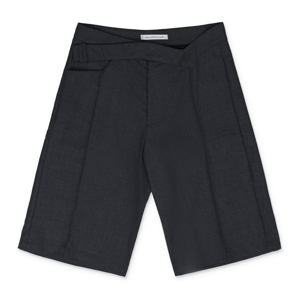 Grey Tailored Shorts With V-Waistband