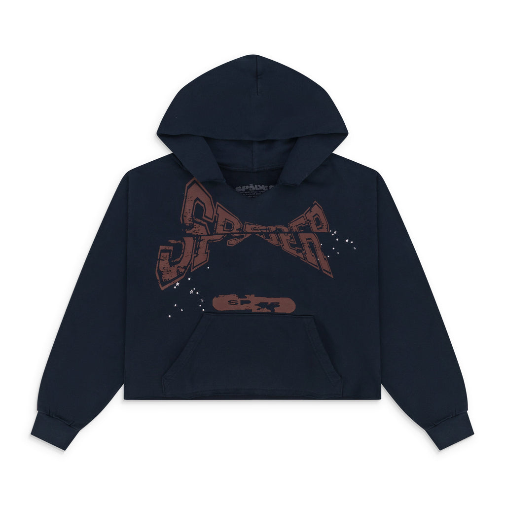 Navy Cropped Hoodie