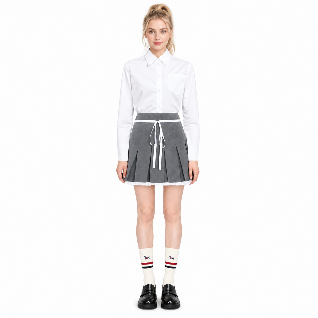 Women's Drawstring Pleated Mini Skirt | Thom Browne