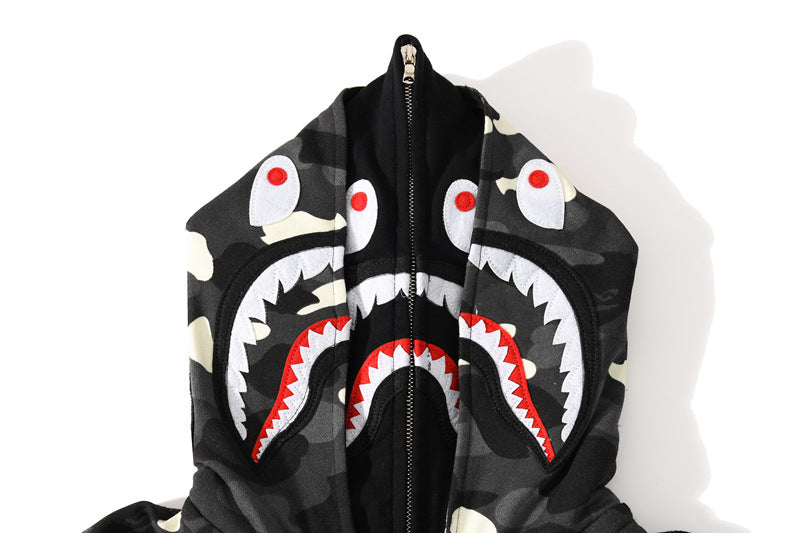 BAPE Glow Camo Wide Shark Full-Zip Hoodie