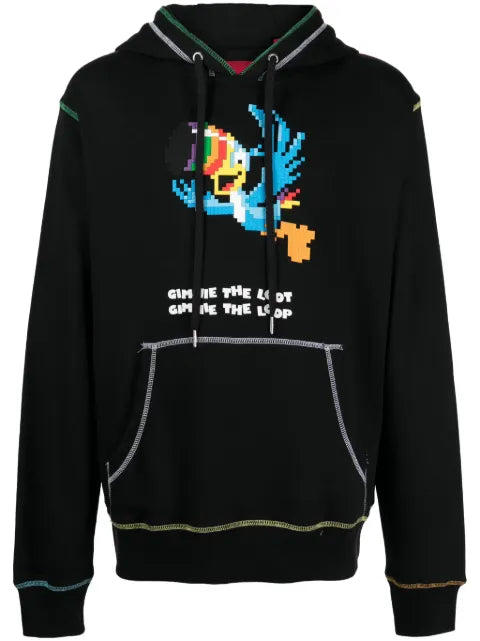 Mostly Heard Rarely Seen 8-Bit Give Me The Loop graphic-print cotton hoodie
