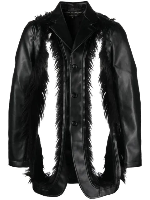 Comme des Garçons Homme Plus blazer in faux fur with Cut-Outs