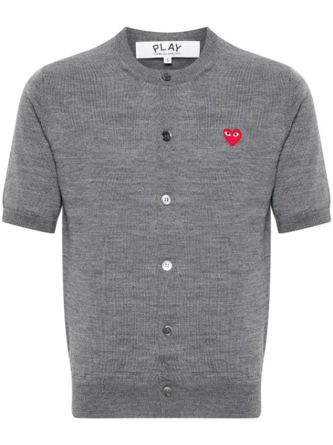 Comme Des Garçons Play logo heart-patch short-sleeve cardigan