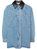 Nanushka contrasting-collar denim shirt jacket