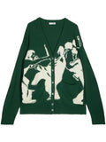 Leathersmith of London intarsia-knit wool cardigan