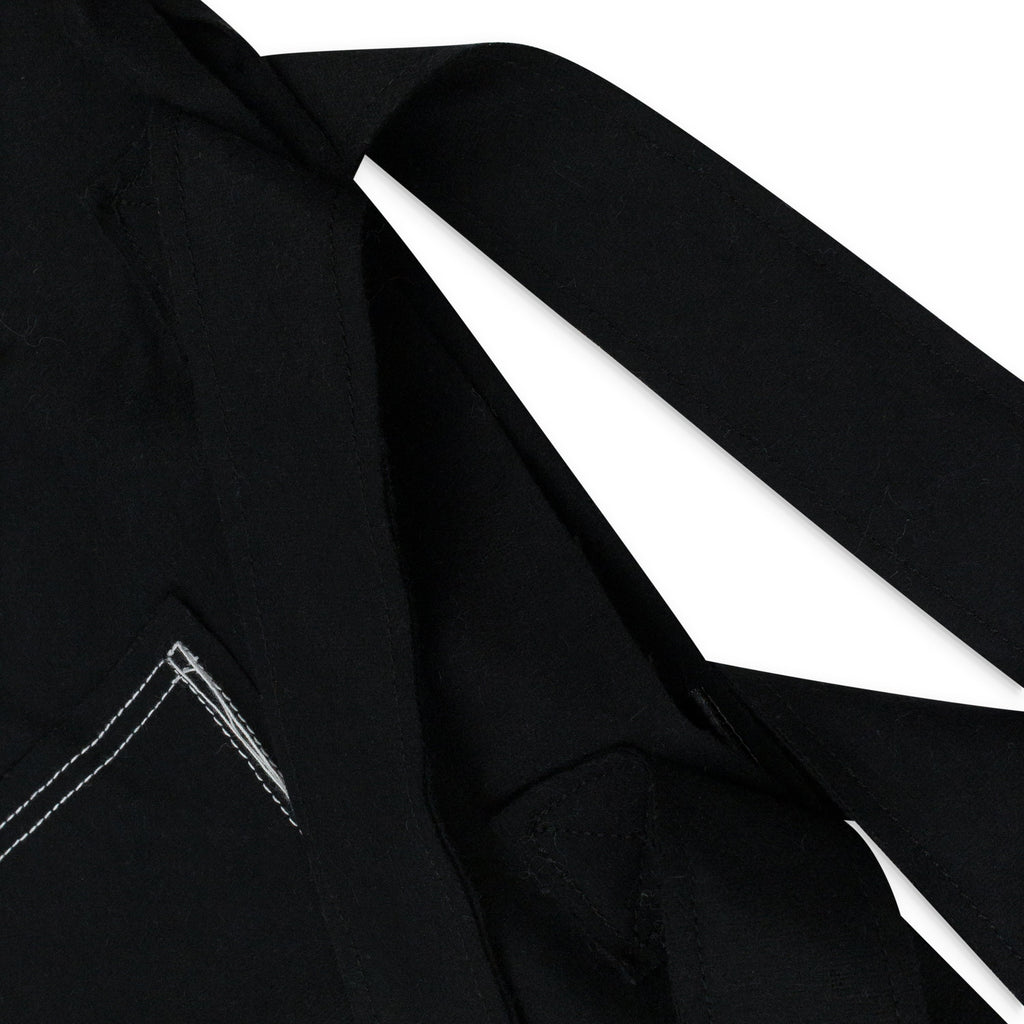 BLACK SIDE TIE HOODIE
