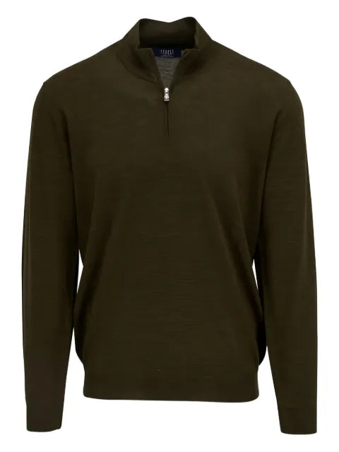 Fedeli half-zip wool sweater