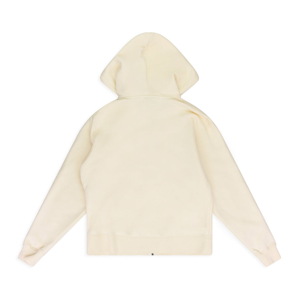 Cream Basic Zip Hoodie