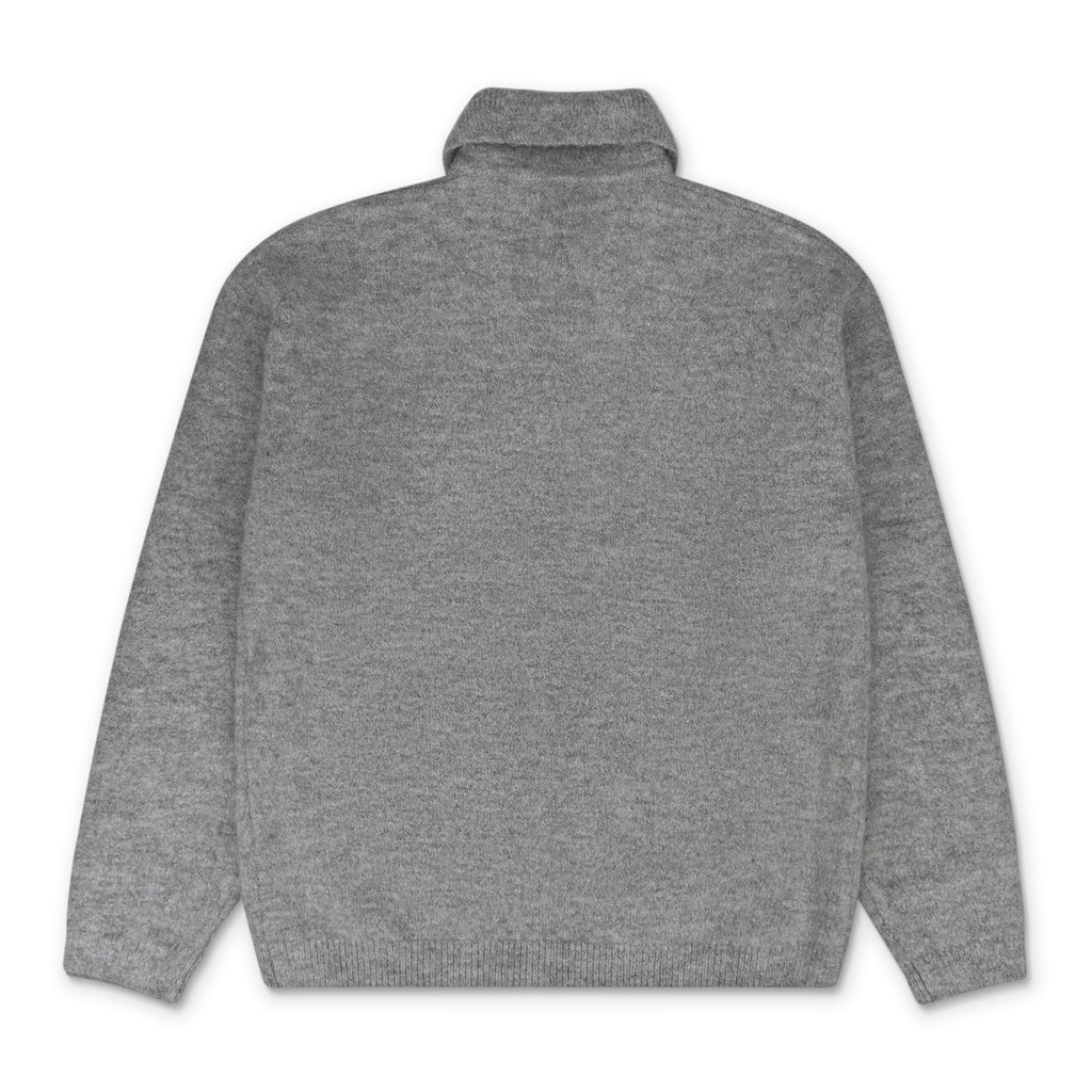 Grey Relaxed-Fit Polo Sweater