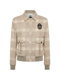 Billionaire check-crest bomber jacket