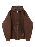 KAMIYA  Boro distressed hooded jacket