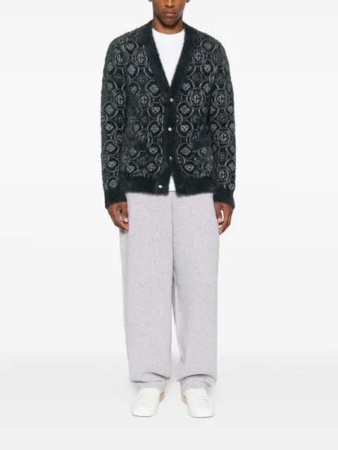 Casablanca logo-pattern V-neck cardigan
