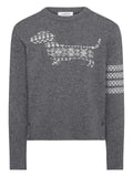 Thom Browne merino wool holiday Hector 4-Bar pullover