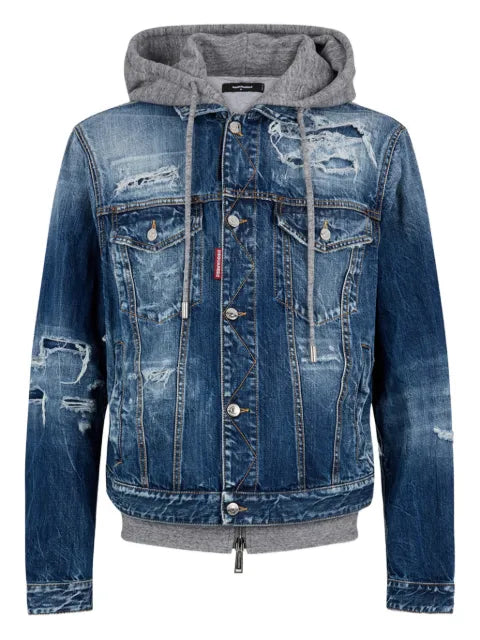 DSQUARED2 medium Ripped wash over jeans jacket