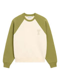AMI Paris Ami De Coeur two-tone crochet sweater