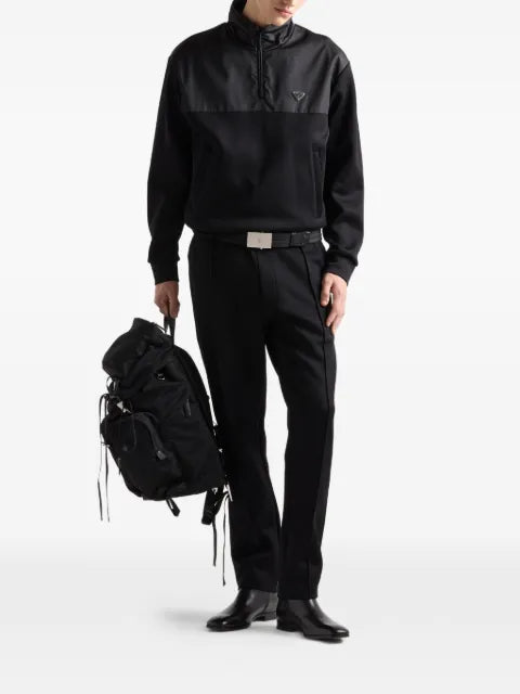 Prada half-zip logo-plaque sweatshirt
