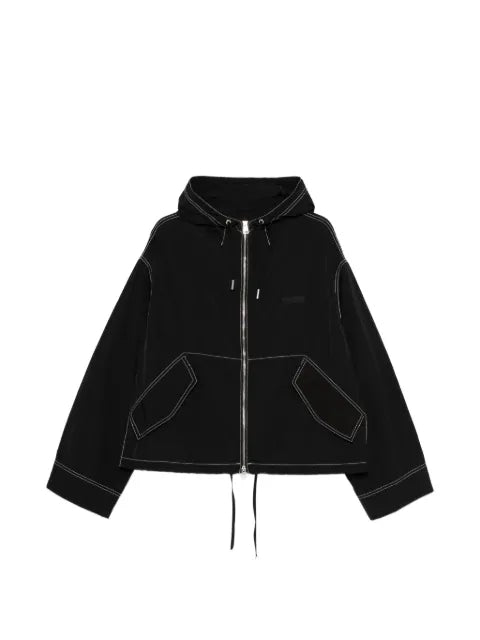 AMI Paris contrast-stitch hooded jacket