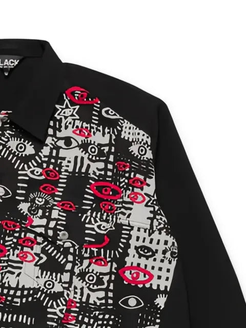 Black Comme Des Garçons x Filip Pagowski printed jacket