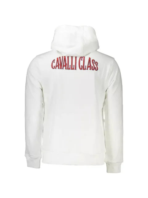 Cavalli Class logo-patch zip-up hoodie