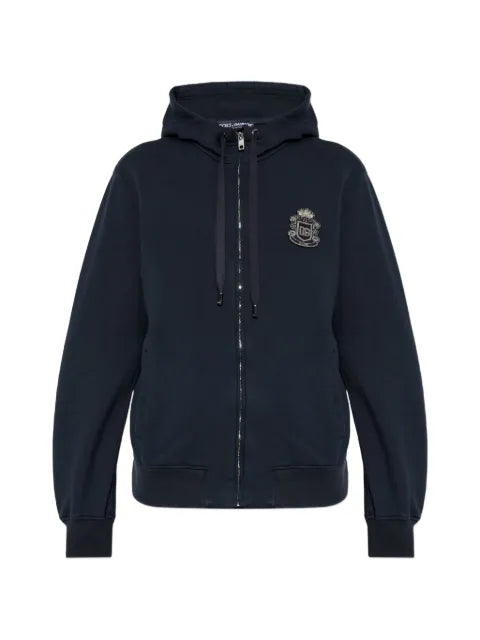 Dolce & Gabbana logo-patch zip-up hoodie