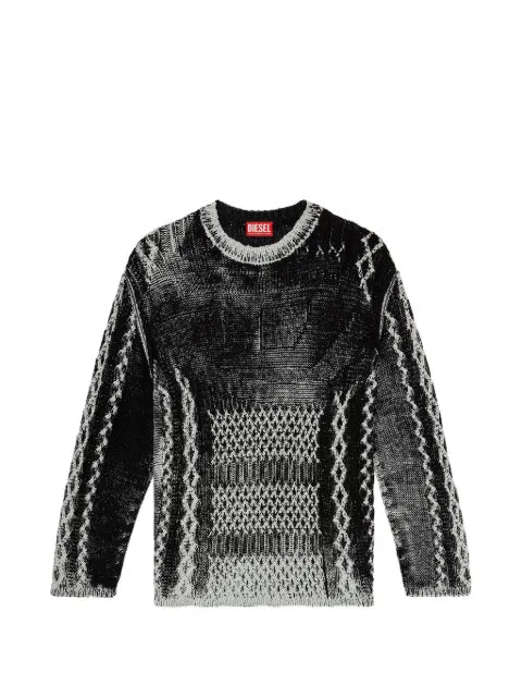 Diesel Oval D cable-knit sweater