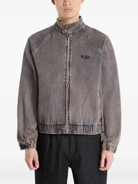 dime logo-embroidered high-neck denim jacket