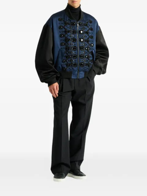 Balmain satin military bomber jacket