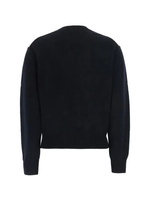 DUNST Argyle crewneck wool sweater