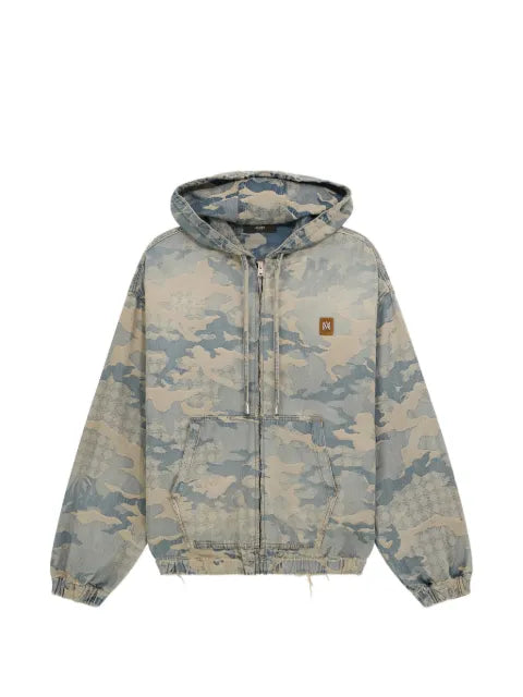 AMIRI jacquard denim zip hoodie