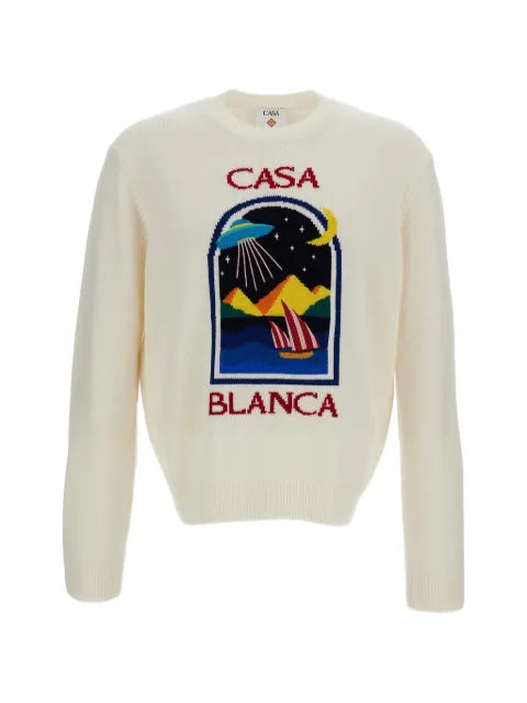 Casablanca graphic-jacquard wool sweater