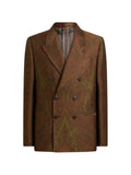 ETRO double-breasted wool-blend jacquard jacket with Paisley motif