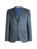 ETRO single-breasted wool-blend jacket with placed Paisley pochette print