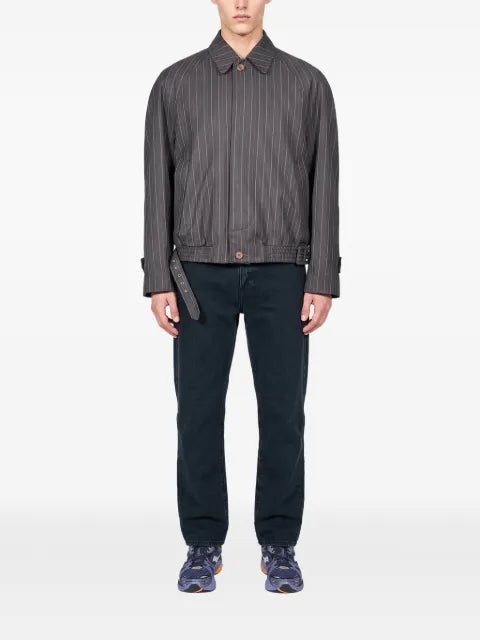 Magliano pinstripe-pattern belted jacket