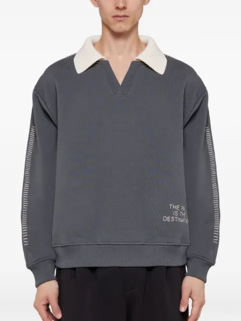 Laneus boxy-fit embroidered-detail sweatshirt