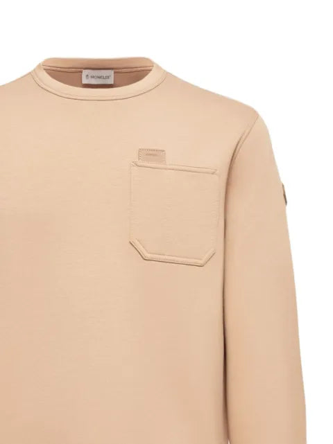 Moncler leather logo tag cotton blend sweatshirt