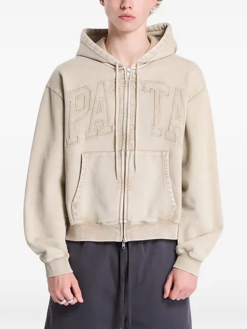 PATTA logo-appliqué zip-up hoodie