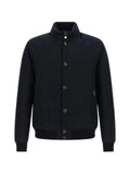 Moorer ribbed-trim button-up jacket