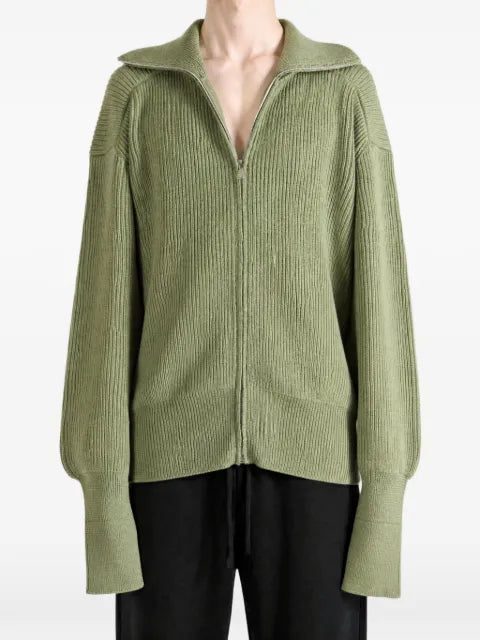 Rier ribbed-knit zip-up sweater