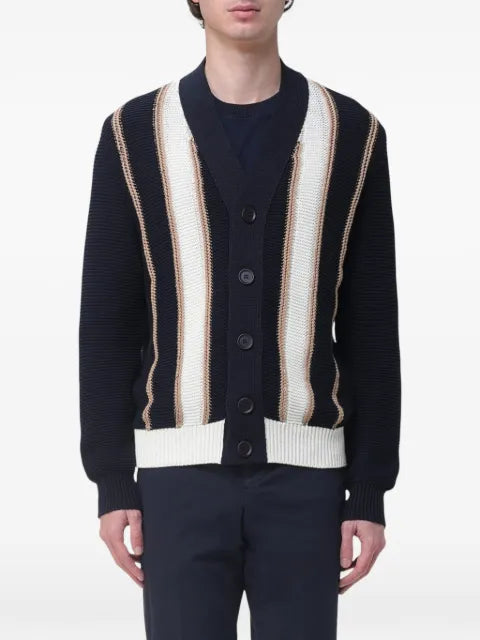 Kangra intarsia-knit button-up cardigan
