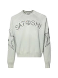SATOSHI NAKAMOTO star-studded crew-neck sweater