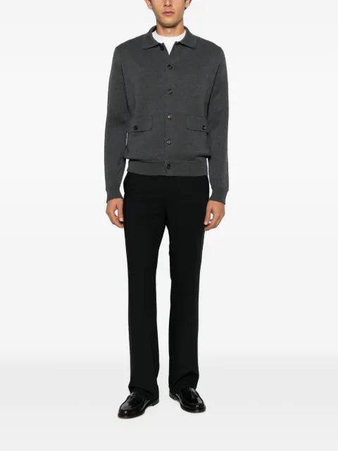 Corneliani button-down flap-pocket sweater