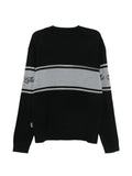 Just Cavalli logo-intarsia striped sweater