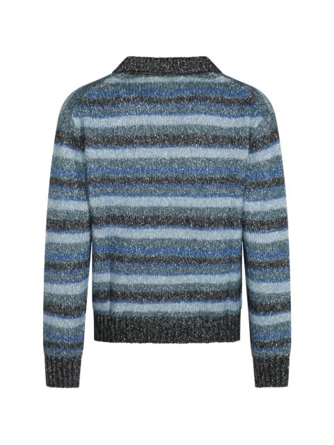 NN07 Erling striped polo-collar sweater