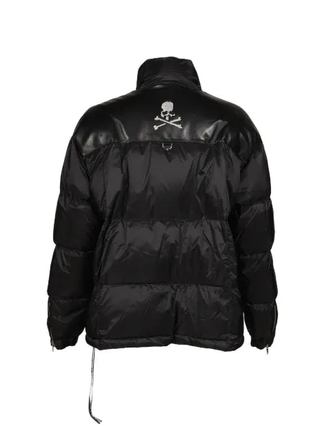 Mastermind World leather-panelled quilted down jacket